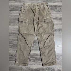American Eagle Men's Flex Beige Cargo Relaxed‎ Pants Cotton Blend Size S